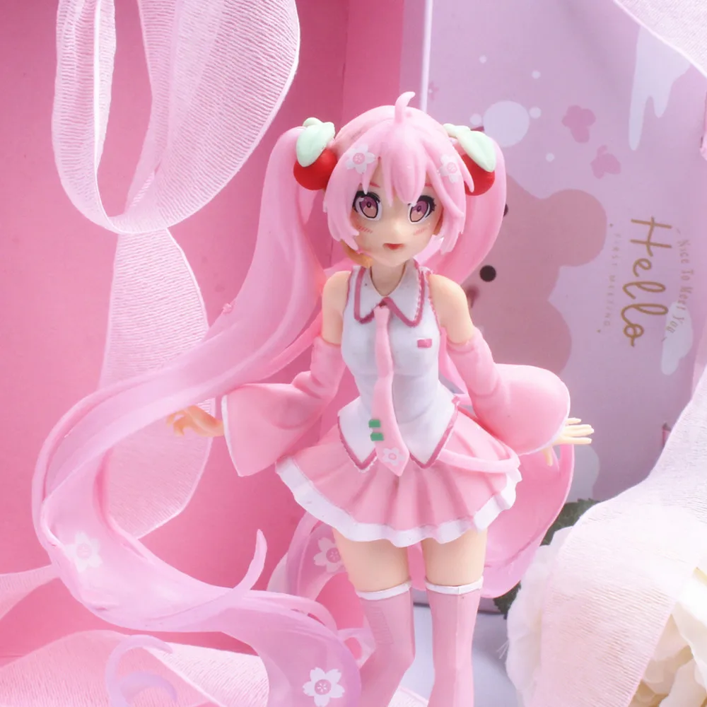 

14cm Anime Pink Sakura Action Figures Toys Girls PVC Figure Model Toys Gift