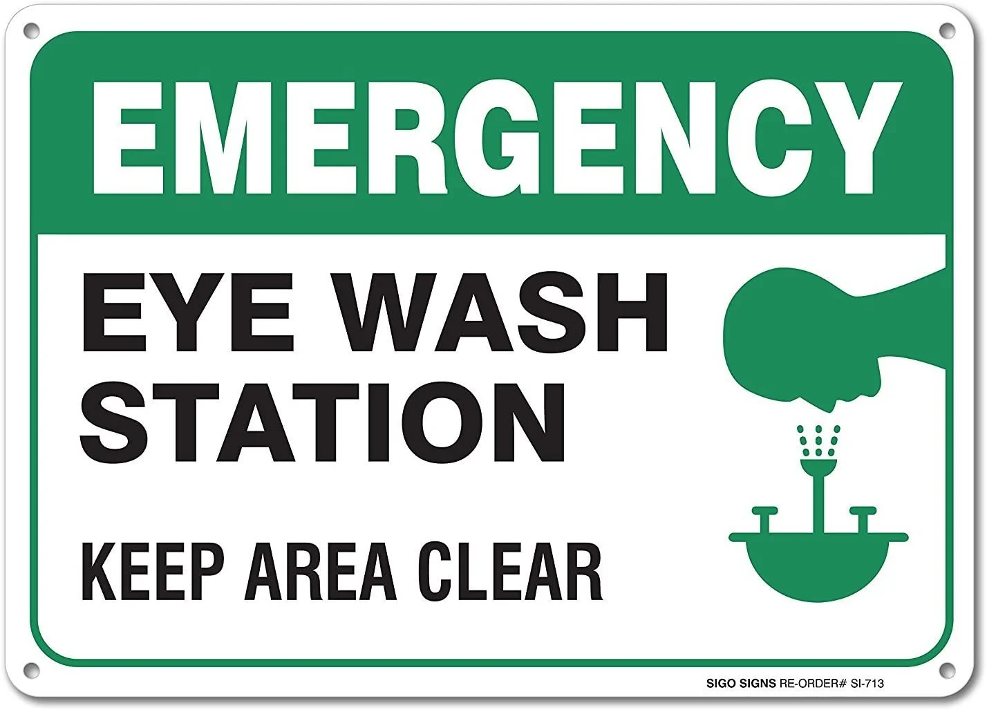 

Emergency Eye Wash Station Aluminum Metal Signs Tin Plate Sings Wall Plaque Metal Poster Outdoor 8"x12"