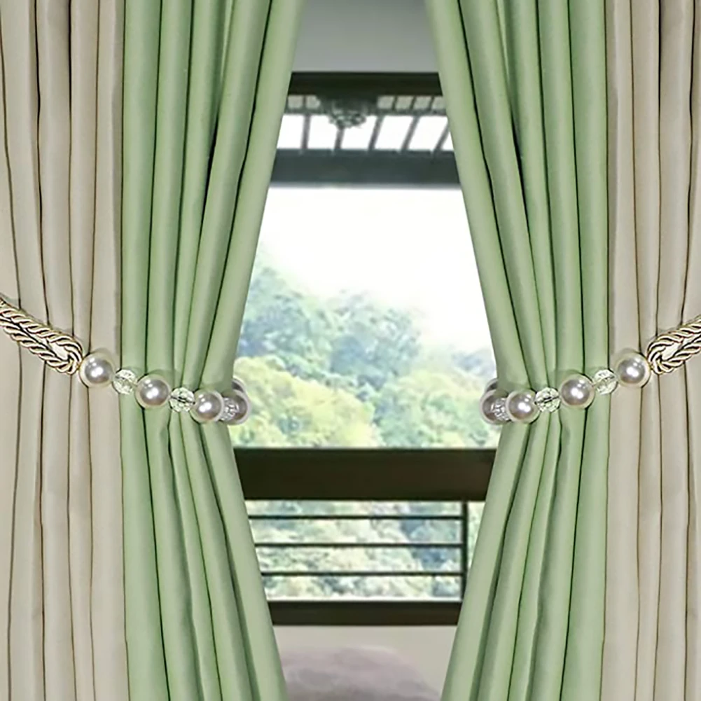 1Pc Pearl Curtain Tieback Bling Pearl Bandage Accessories Curtains Holder Buckle Tie Rope Home Decorative
