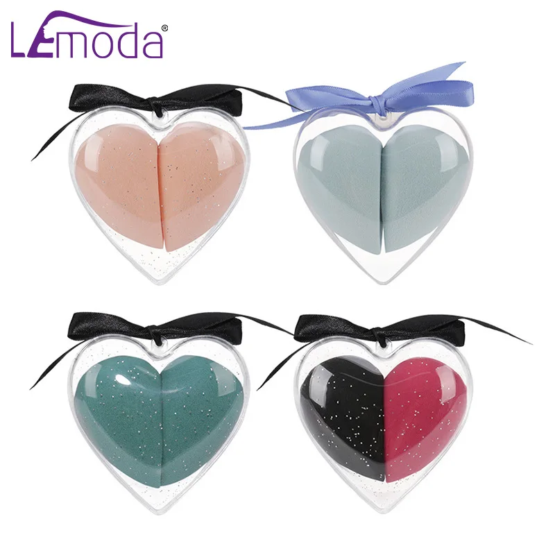 Lemoda Новинка 2 шт. спонж для макияжа в форме сердца Форма коробка безлатексный