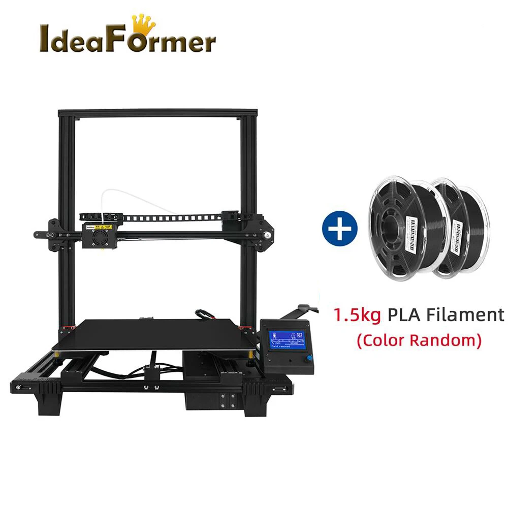 Kaufen Ideaformer Prusa 3D Drucker Riesen 400*400*450mm Auto Levelig Ruhig Fahrer Voller Metall Großen Größe FDM Drucker Mit 1,5 Kg PLA Filament
