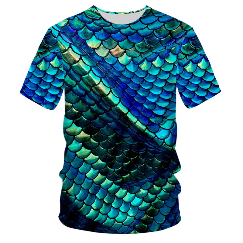 3D Printed T Shirts Colorful Fish Scales Culture Harajuku Streetwear Native Women Men Funny Tshirts Short Sleeve Oversized 4XL images - 6