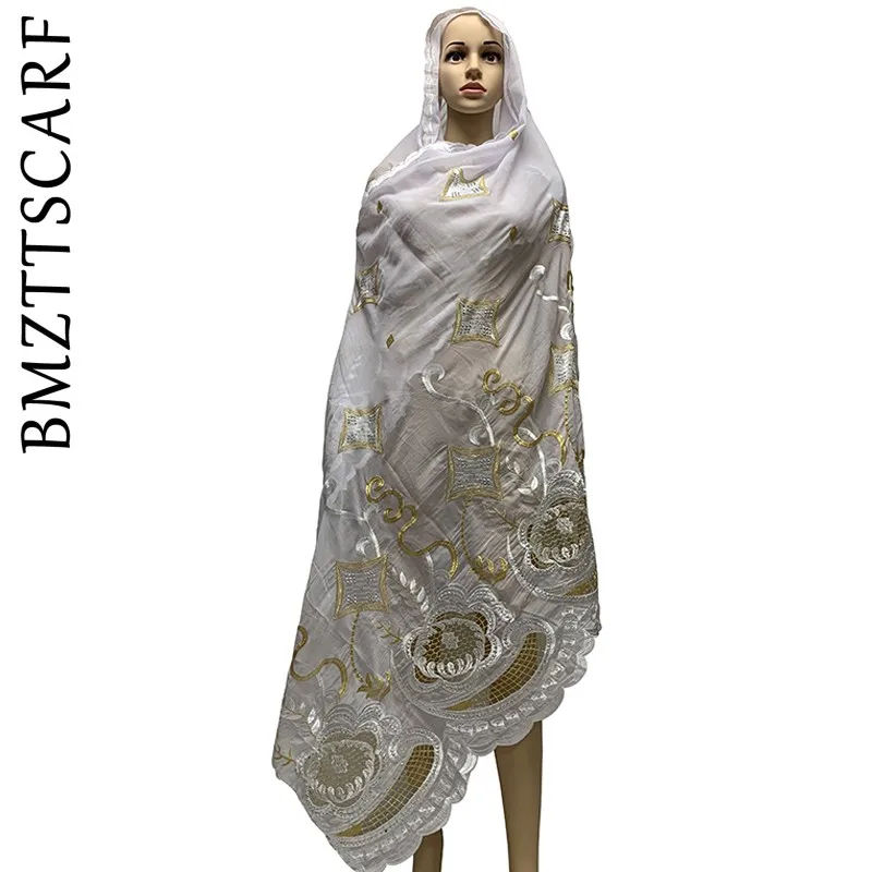 100% хлопковый шарф африканские женские шарфы с вышивкой Женский хиджаб для