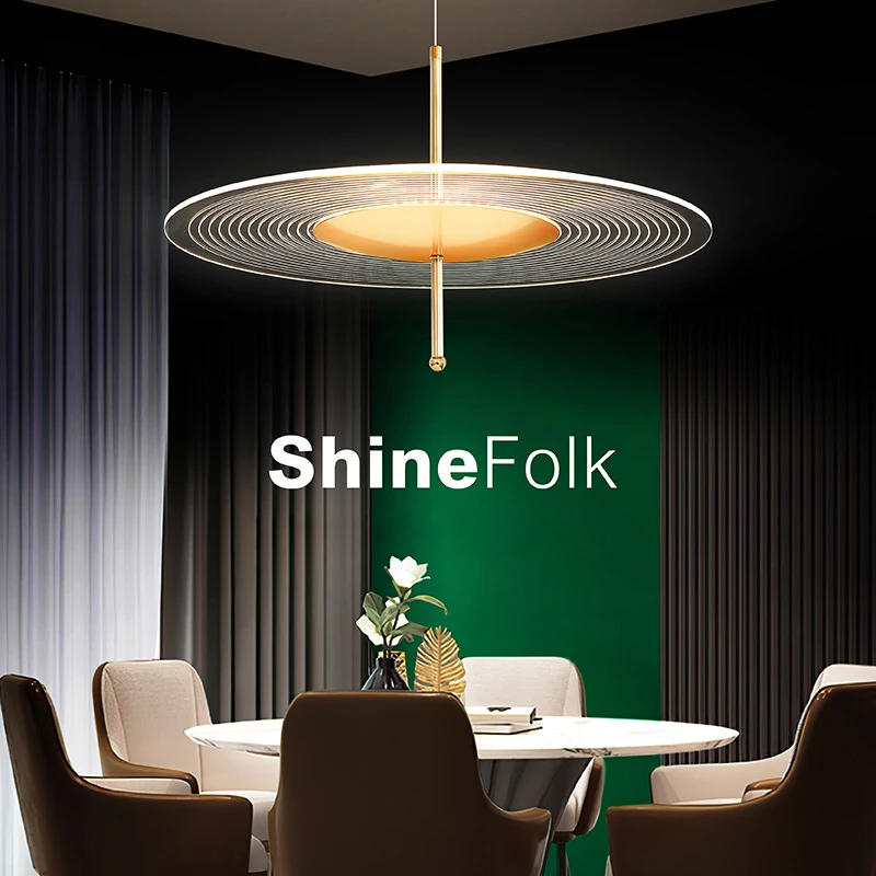 

New Design LED Pendant light for Living room Bedroom Dining room Hanging lamp Gold frame 35cm 45cm 55cm Modern Chandelier light