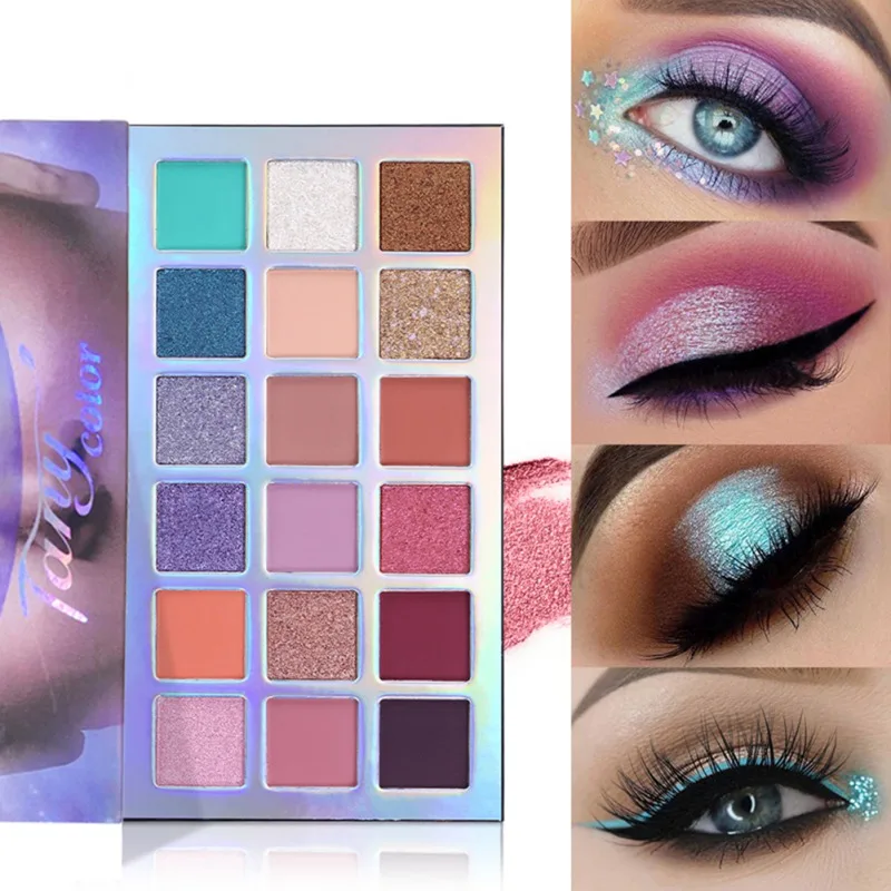 

18-color Matte Glitter Eyeshadow Palette Pearlescent Long-lasting Waterproof Easy To Color Eyeshadow