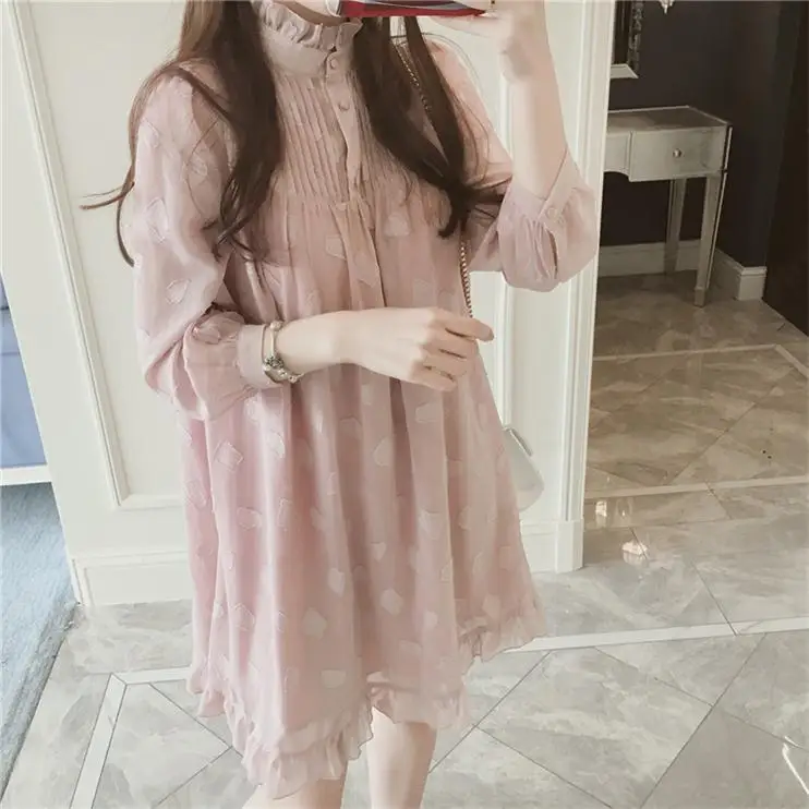 Розовая Шифоновая Одежда для беременных Платья женское официальное платье 2019 с