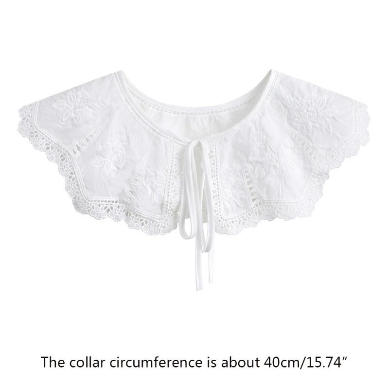 

Floral Embroidery Lace Brim False Shirt Dress Collar Women Female Fashionable Decorative Faux Collar Sweet Detachable Collar