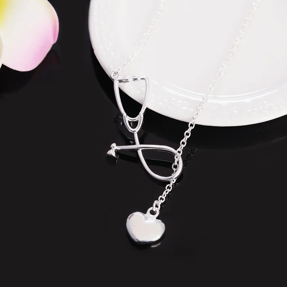 Женское колье с подвеской в виде сердца серебро 925 пробы | Украшения и аксессуары