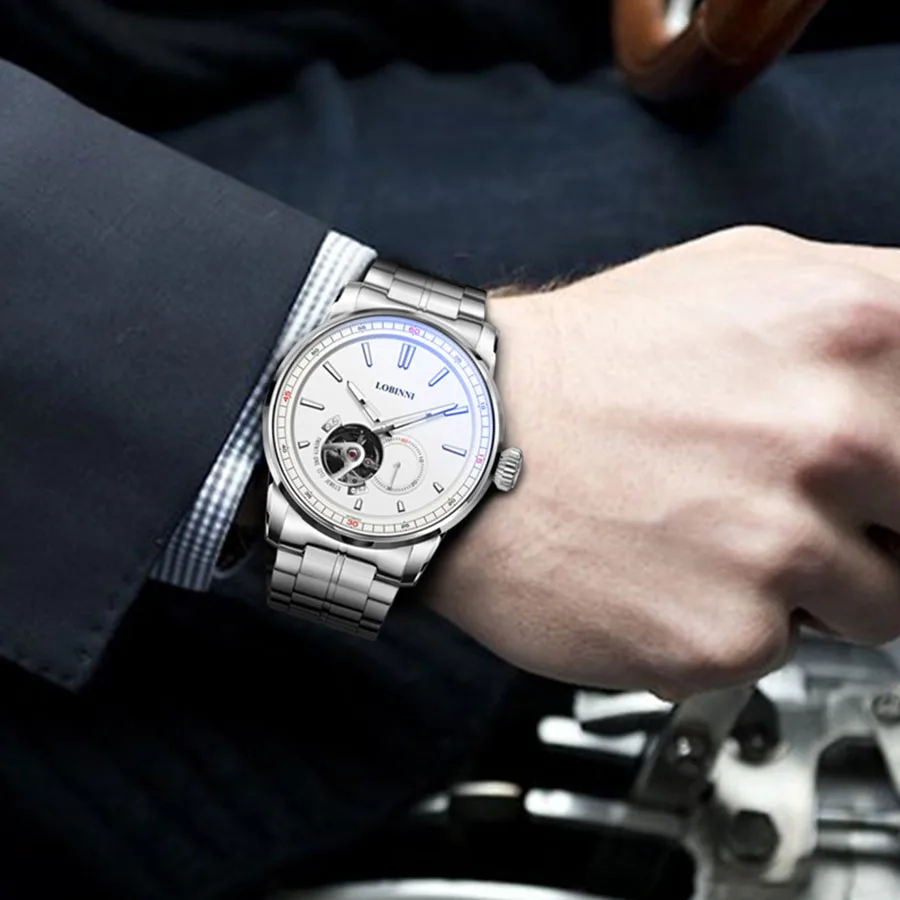 Мужские автоматические часы мужские наручные LOBINNI роскошные механические