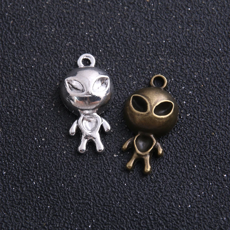 

6pcs/lot 7*15*31mm alloy metal two color UFO robot charms pendants Fit DIY Jewelry Makin