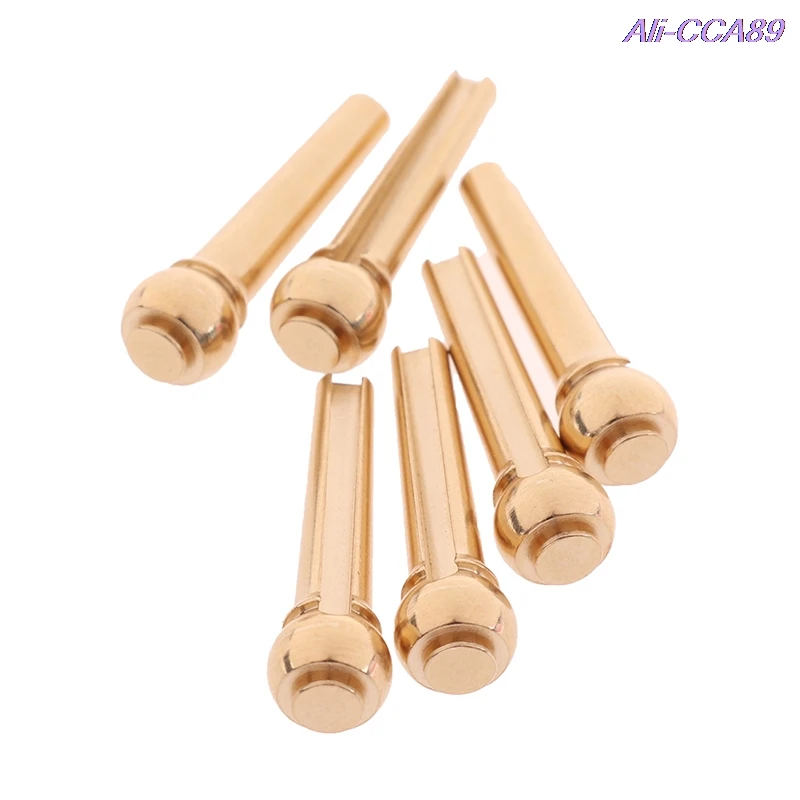 

6Pcs Guitar Strings Nail Metal Acoustic Guitar Bridge Pins Guitar Strings Fixed Cone