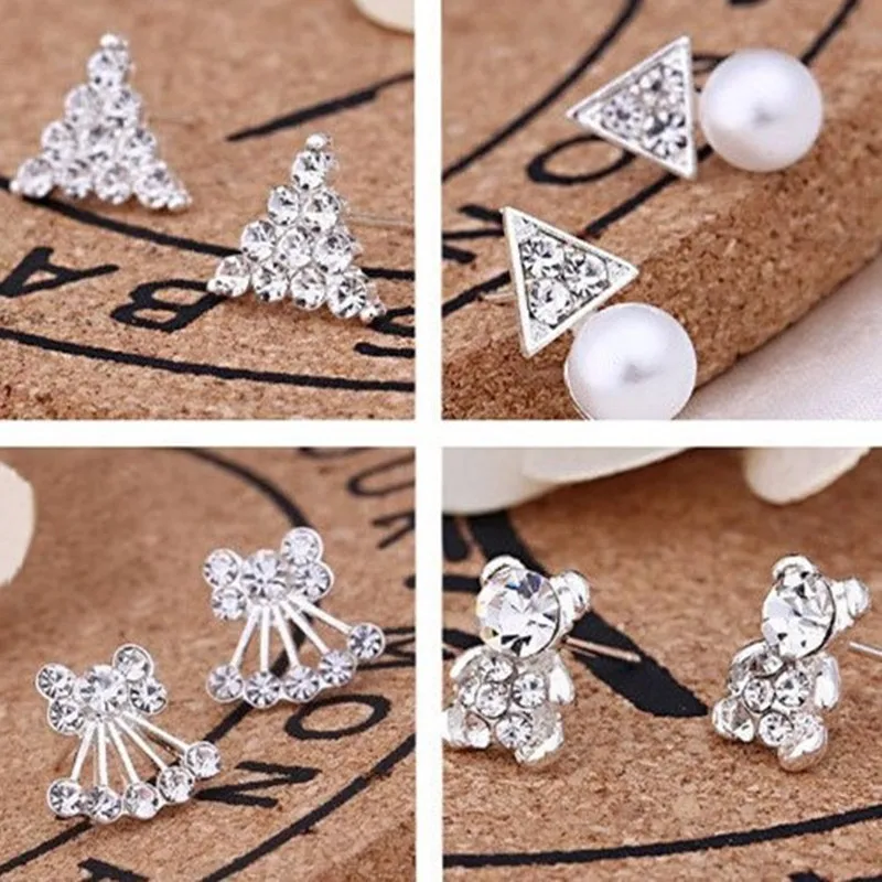 Женские серьги гвоздики с жемчугом простые круглые белым ювелирные изделия