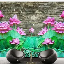 Large 3D Stereo Mural Lotus relief Wallpapers For Living Room Wall Paper Decorative KTV Hote Cafe