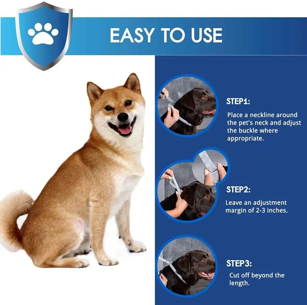 Ошейник для блох и клещей 8 месяцев защиты регулируемый водонепроницаемый