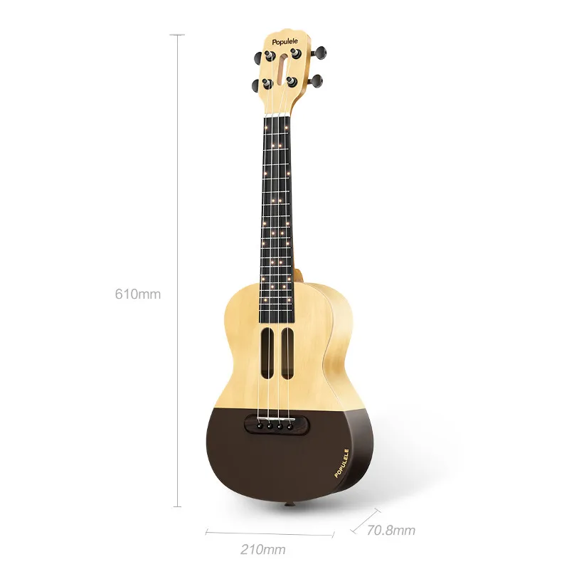 

Populele U1 23 Inch 4 Strings Smart Ukulele Concert Soprano Tenor Acoustic Electric Ukulele Mini Guitar APP Controlled with Bag