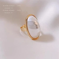 gothic exaggerated large oval pearl metal rings for woman korean fashion jewelry party girls unusual accessories on the fingers