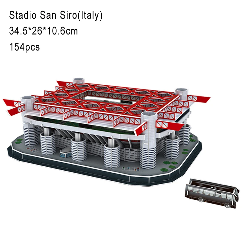 DIY 3D Puzzle Jigsaw World Football Stadium European Soccer Playground Assembled Building Model Puzzle Toys for Children GYH