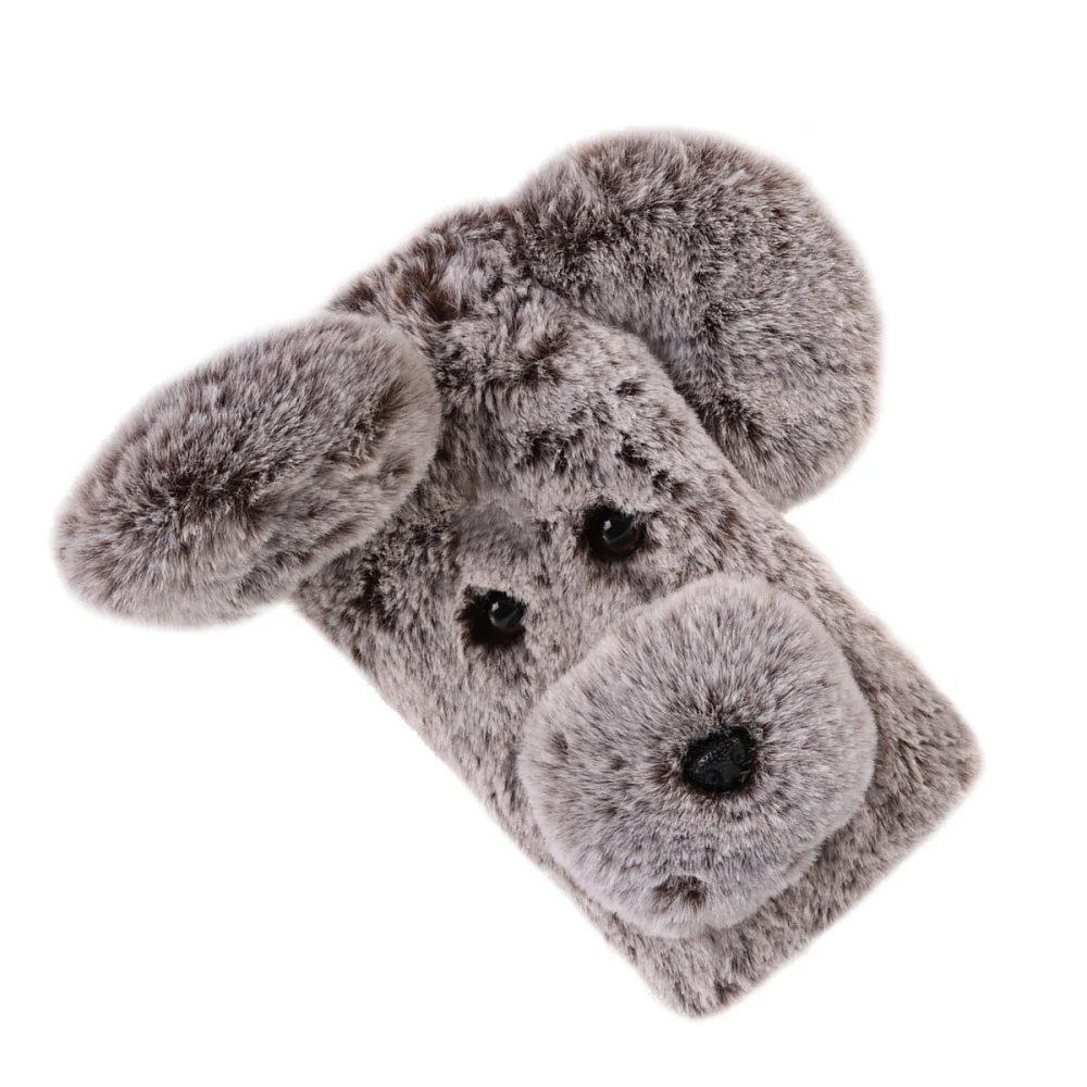 Мягкий плюшевый чехол для телефона с рисунком собаки милый Модный зимний