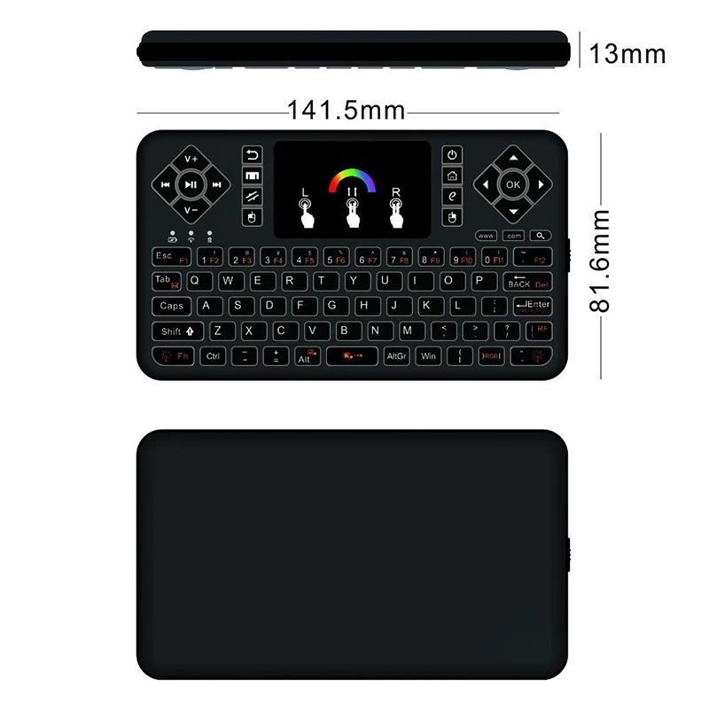 seenda mini wireless keyboard with touchpad colorful backlit rechargeable handheld remote keyboard for pc raspberry pi 4 tv box free global shipping