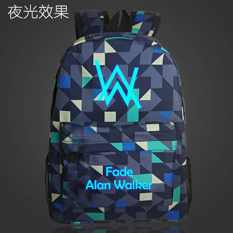 Модные рюкзаки Alan Walker для подростков выцветшие электронные музыкальные школьные
