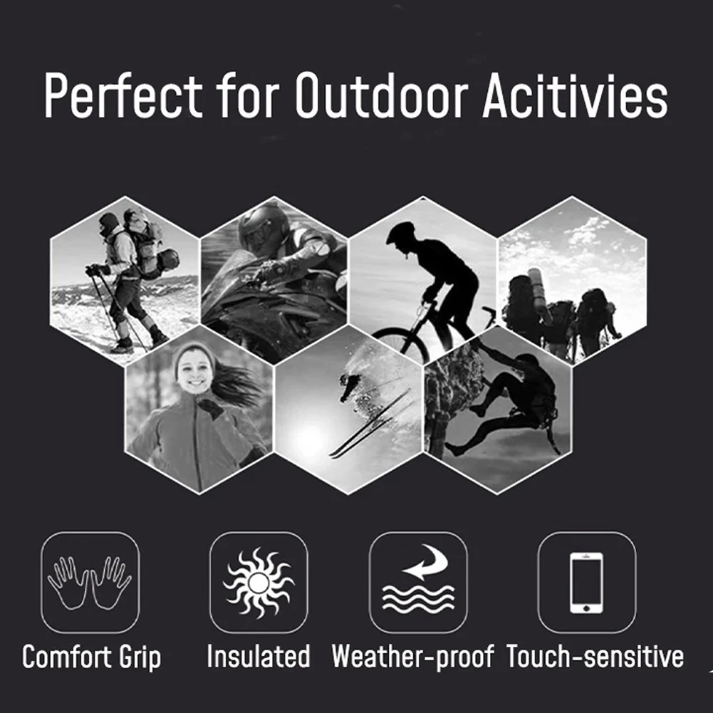 

1 Pair Skiing Windproof Waterproof Thermal Gloves Insulated Camping Hiking Warm Outdoor TouchScreen Winter Sports Comfort Grip