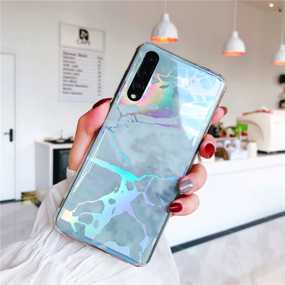 Роскошный Мраморный матовый лазерный цветной чехол для huawei Honor 10 P30 Pro mate 20 7C Pro lite Y5 Prime Y6 7A Nova 3i 3 2i чехол