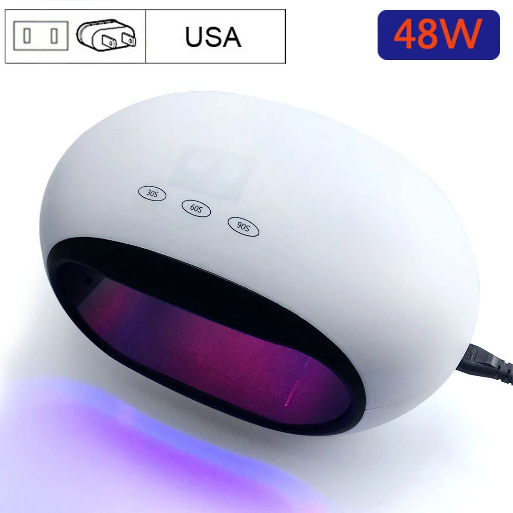 8se-48w-us Горячая 48 Вт/45 Вт/6 Вт Светодиодный УФ-светильник для ногтей, Сушилка для ногтей, светодиодный белый светильник для ногтей, гели для ногтей, аппарат для маникюра с кнопкой таймера, инструмент для дизайна ногтей - Цвет: 8se-48w-us