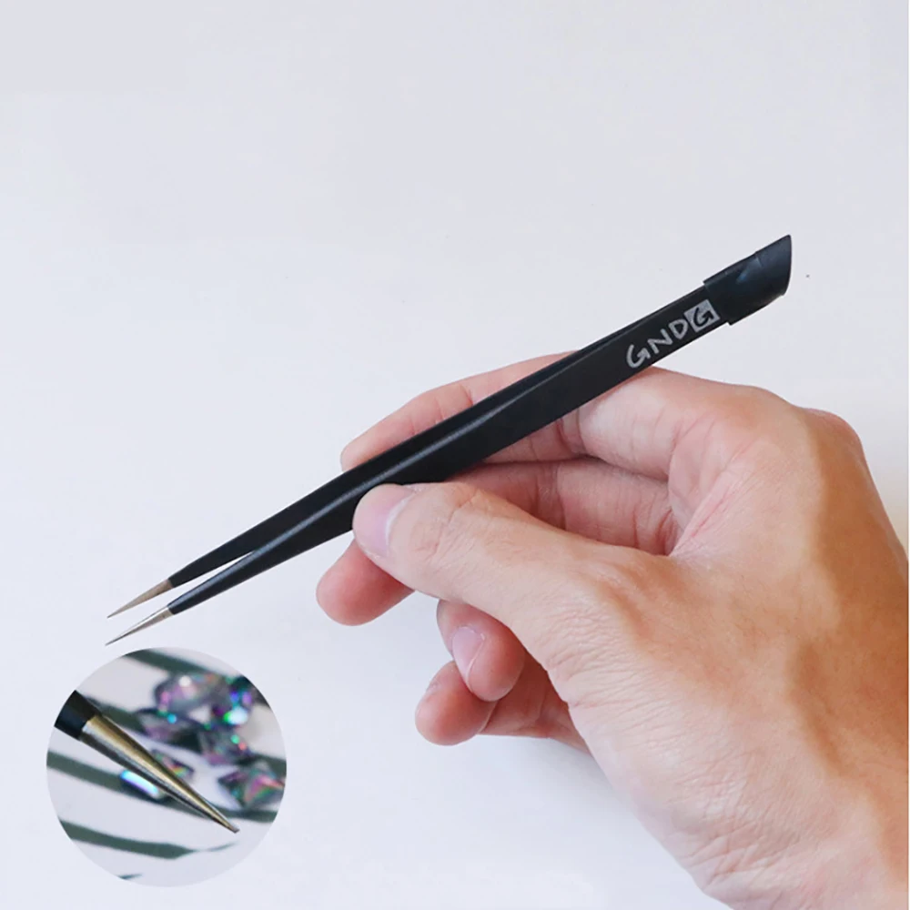 2 головки пинцет для ногтей с силиконовой прессованной головкой 3D наклейка на