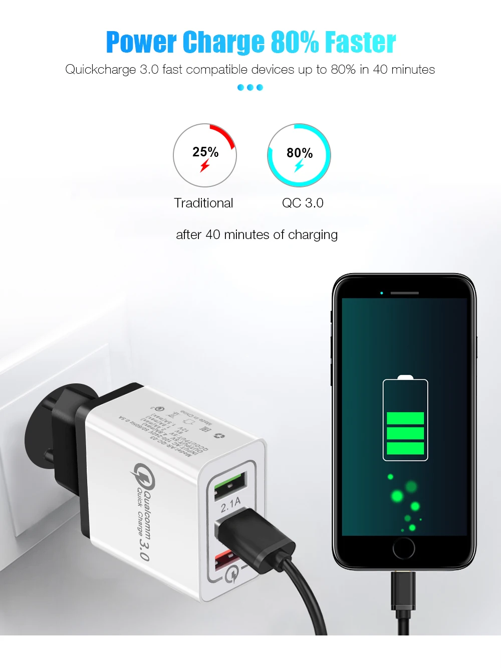 QC 3,0 5V 3A USB зарядное устройство Быстрая зарядка 3,0 адаптер быстрой зарядки 3 USB зарядное устройство для мобильного телефона iphone XR XS Max X 7 8 зарядное устройство s