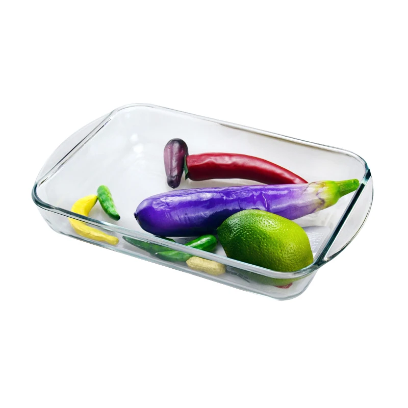 

Large Capacity Clear Oblong Toughened Glass Baking Dishes Pan Oven Basics Plate Bakeware Non-Stick Kitchen Tool Cheese Rice Tray