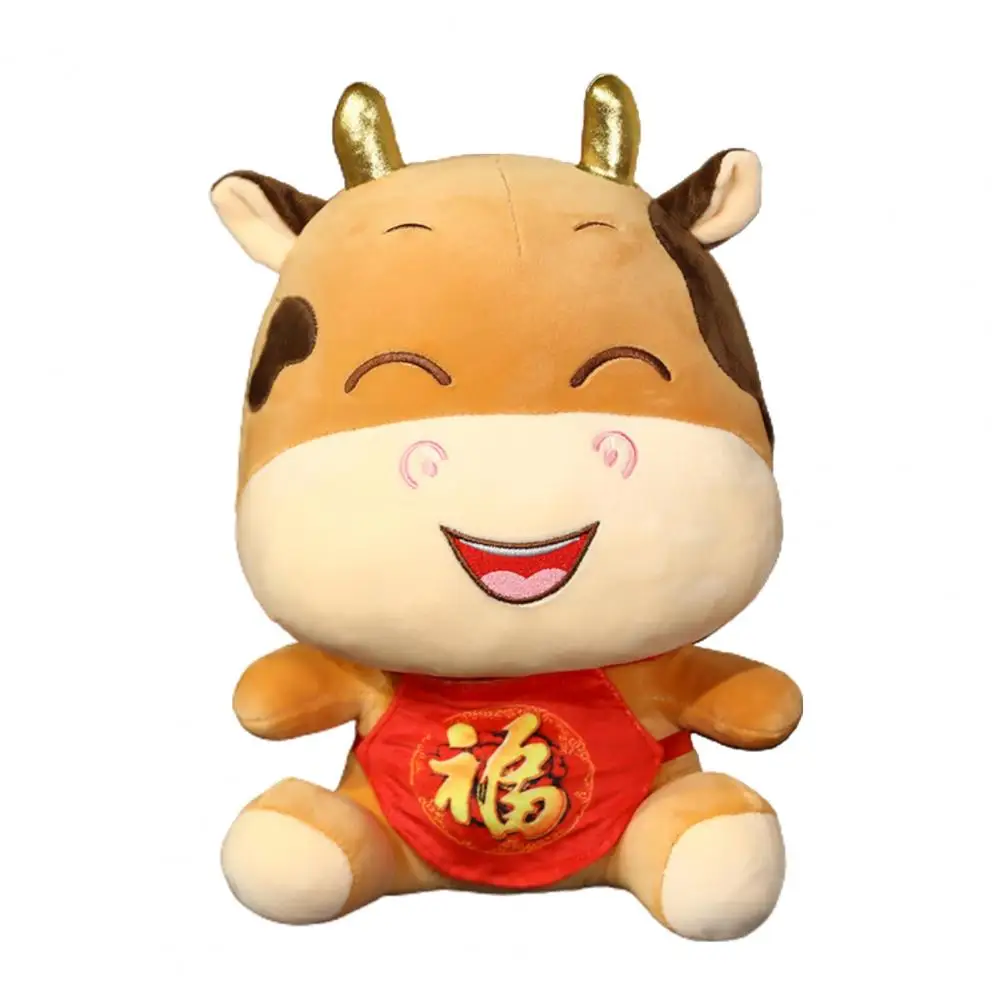 25/32cm 2021 New Year China Mascot Cute Ox Cattle Stuffed Kid Toy Cow Plush Doll Festival Gift Party Decoration | Игрушки и хобби