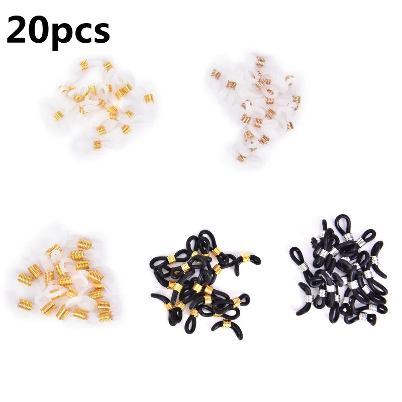 

20pcs Plastic Silicone Glasses Chain Connection Glasses Chain Antiskid Rubber Ring Strap Extension Spring DIY Eyeglasses Rope
