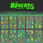 Светящаяся тату-наклейка, 1 шт., робот, мультяшный динозавр, Бабочка, Русалка, водостойкие наклейки на тело для детей