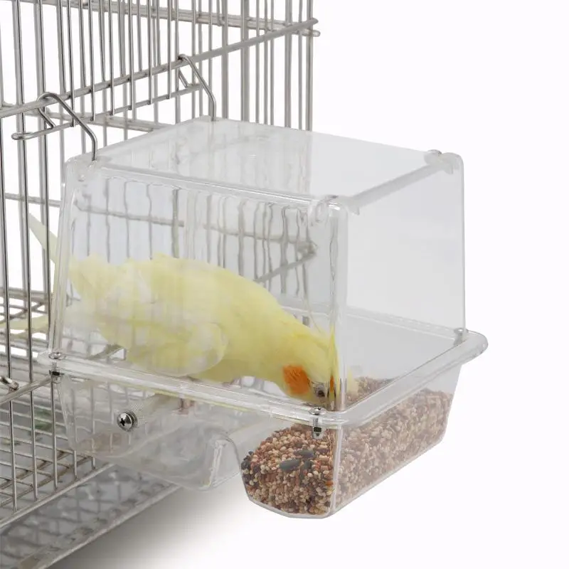 Parrot Bird Feeder Transparent Canary Feeding Box Pigeon Supplies Cage Accessories Devices 1 Pc | Дом и сад