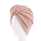 Женские однотонные Цвет лента для волос тюрбан Кепка женская мусульманская шапка капот цветочный узел головных уборов ночной колпак лента для волос аксессуары для волос