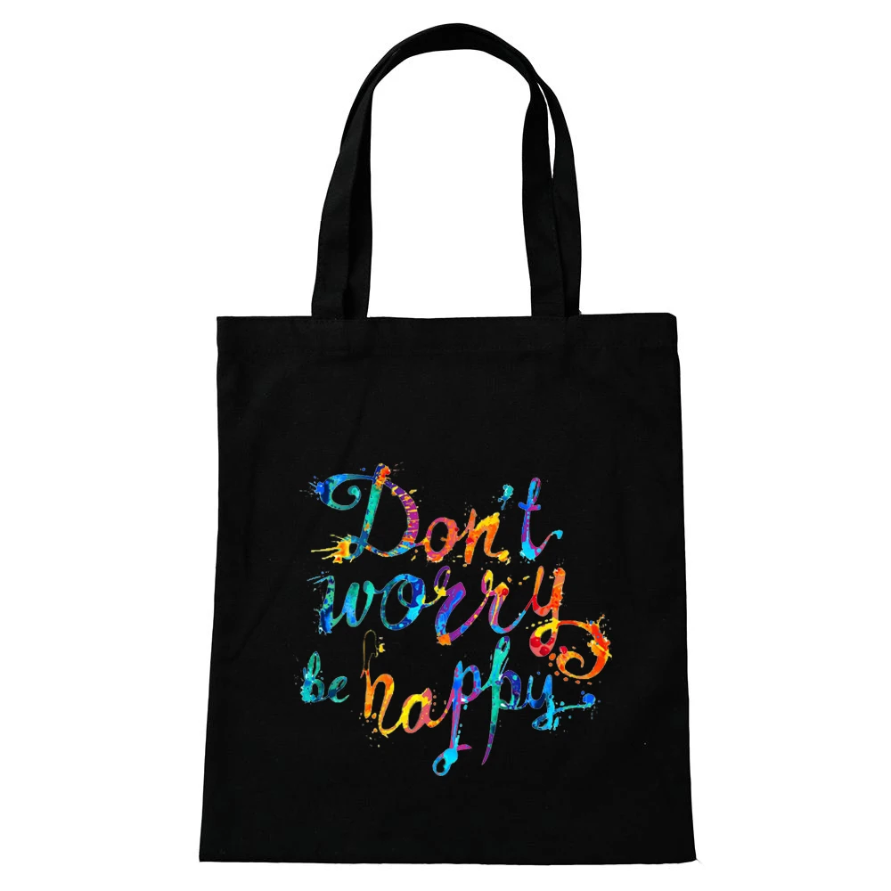 

Модная литературная Сумка-тоут с надписью, не спешите быть счастливыми, холщовые сумки с принтом, простая сумка для покупок, Женская многора...