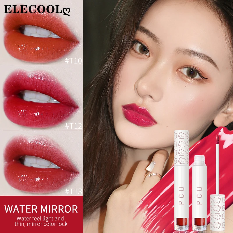 

ELECOOL Waterproof Matte Velvet Glossy Lip Gloss Lipstick Lip Balm Lip Glaze Sexy Red Lip Tint Women Fashion Makeup Christmas