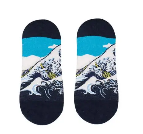 2019 Vintage Art Painting Short Socks Unisex Women Men Starry Night Artistic Streetwear Ankle unisex k2747 | Мужская одежда