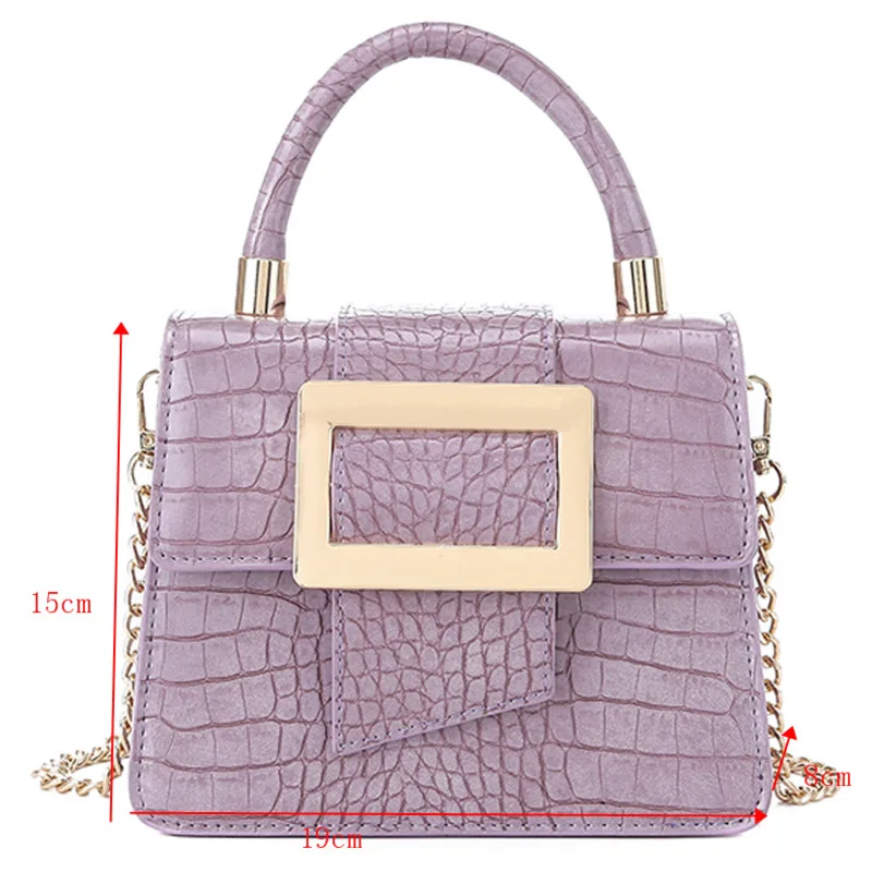 

[EAM] Women New Square Buckle Chains PU Leather Flap Personality All-match Crossbody Shoulder Bag Fashion Tide 2021 18A0099