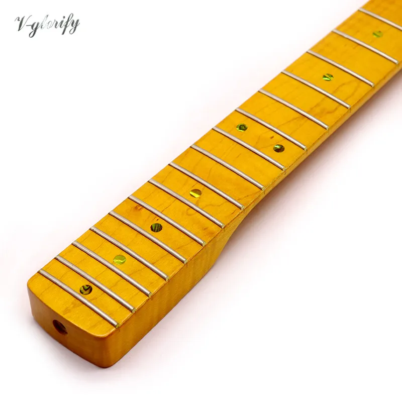 

One piece flame ST small head Canada maple electric guitar neck 21 frets with middle line on the back high gloss