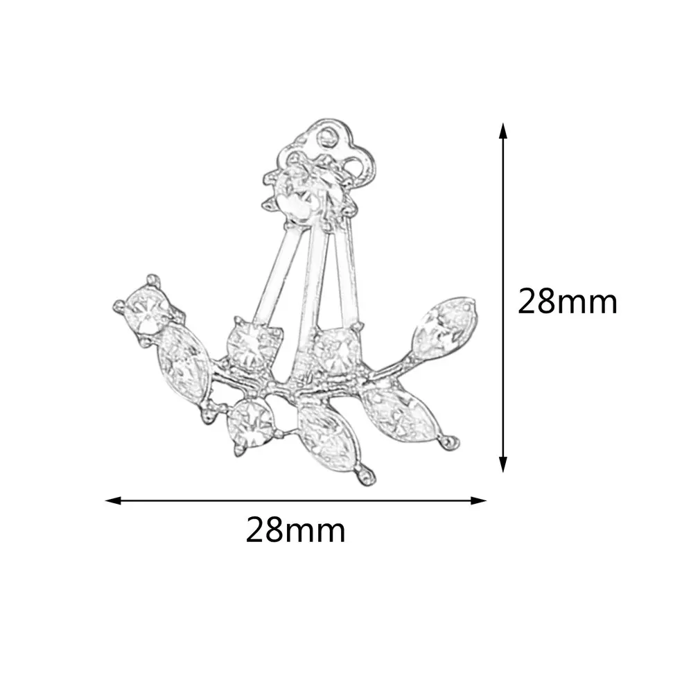 Элегантные женские серьги стразы кулон в форме листьев стильные очаровательные