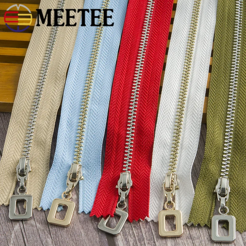 4 шт. Meetee автоматический замок 3 # Металлические молнии 20 см золотые зубы закрытые