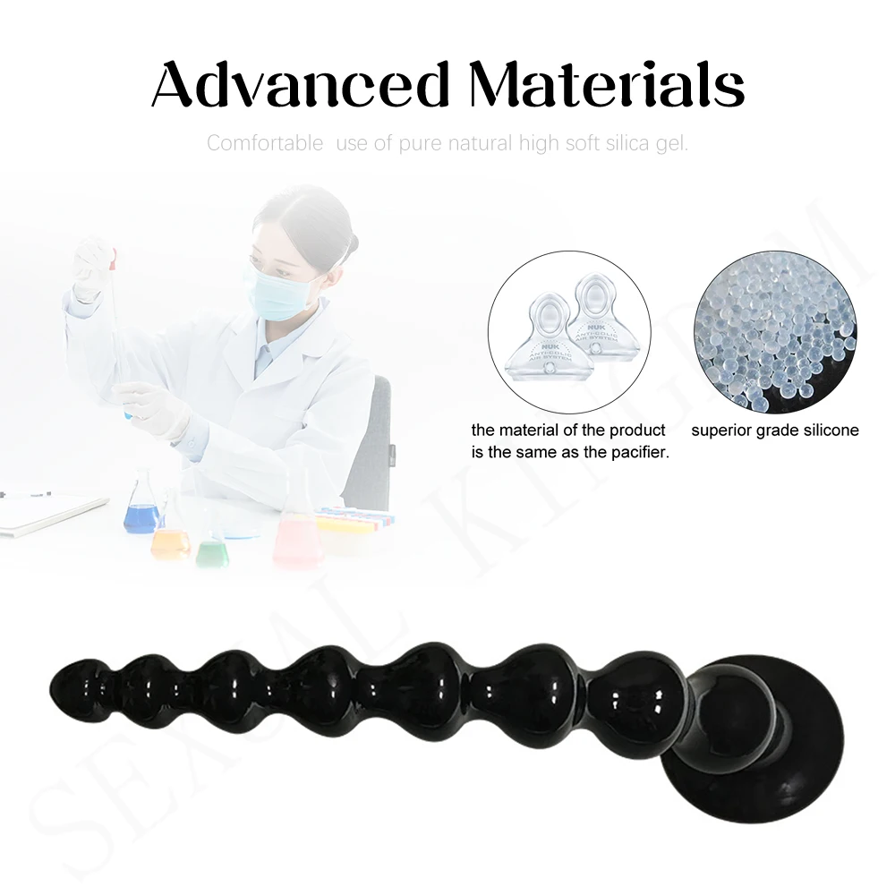 Супер длинный тянуть шарики Анальная пробка мощной присоской силиконовый