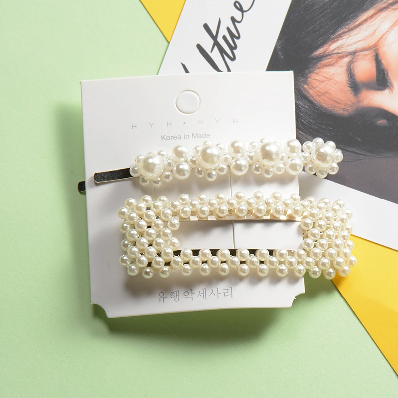 Женские заколки для волос с жемчужинами модные аксессуары в Корейском стиле