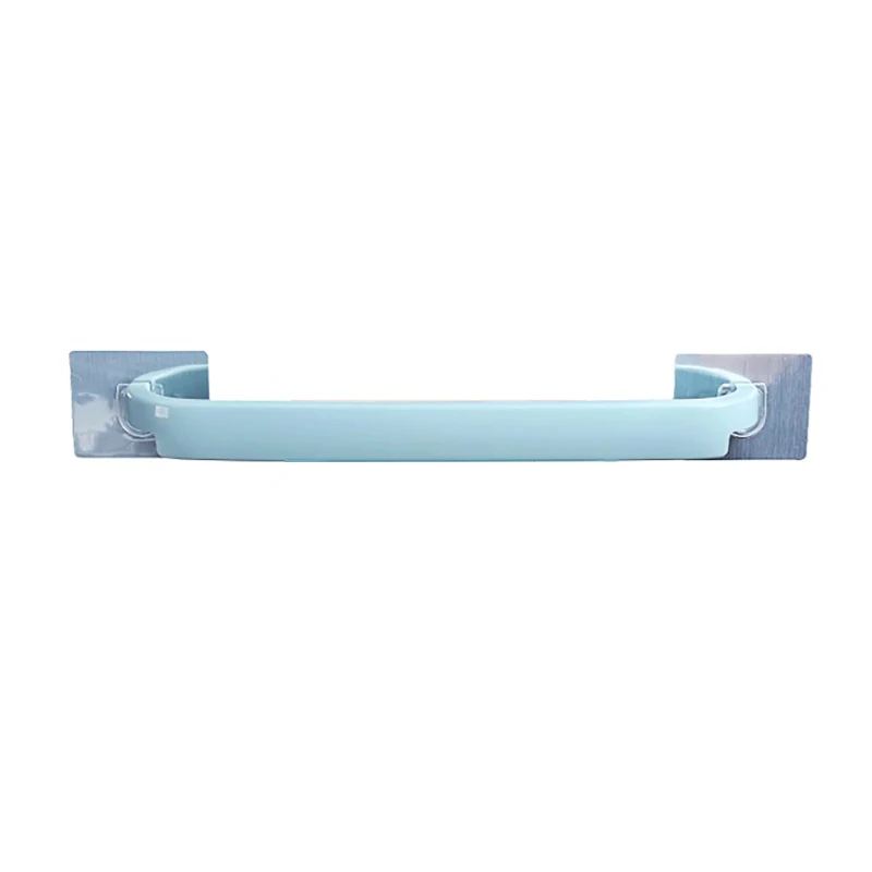 Зеленый Bathroom Towel Hanger Plastic Towel Holder Bath Kitchen Hotel Self Adhesive Hanging Rail Bathroom Supplies Rod Organiser Rack - Цвет: Зеленый