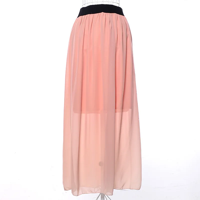 

Summer High Waist Chiffon Skirt Streetwear Casual Skirt Pleated-skirt For Women