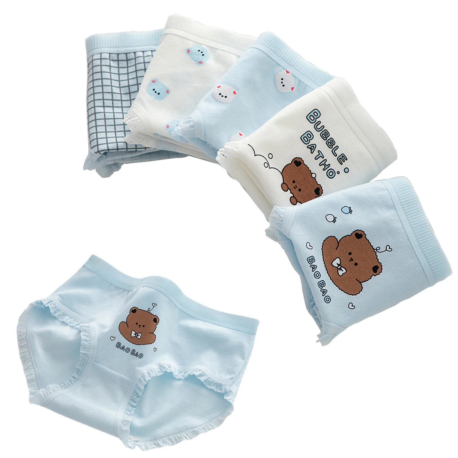 

Women Panties Cotton Coffee Bear Knickers Print Fashion Sexy Lace Female Girl Grid Briefs Soft Breathable Underwear Lingeries