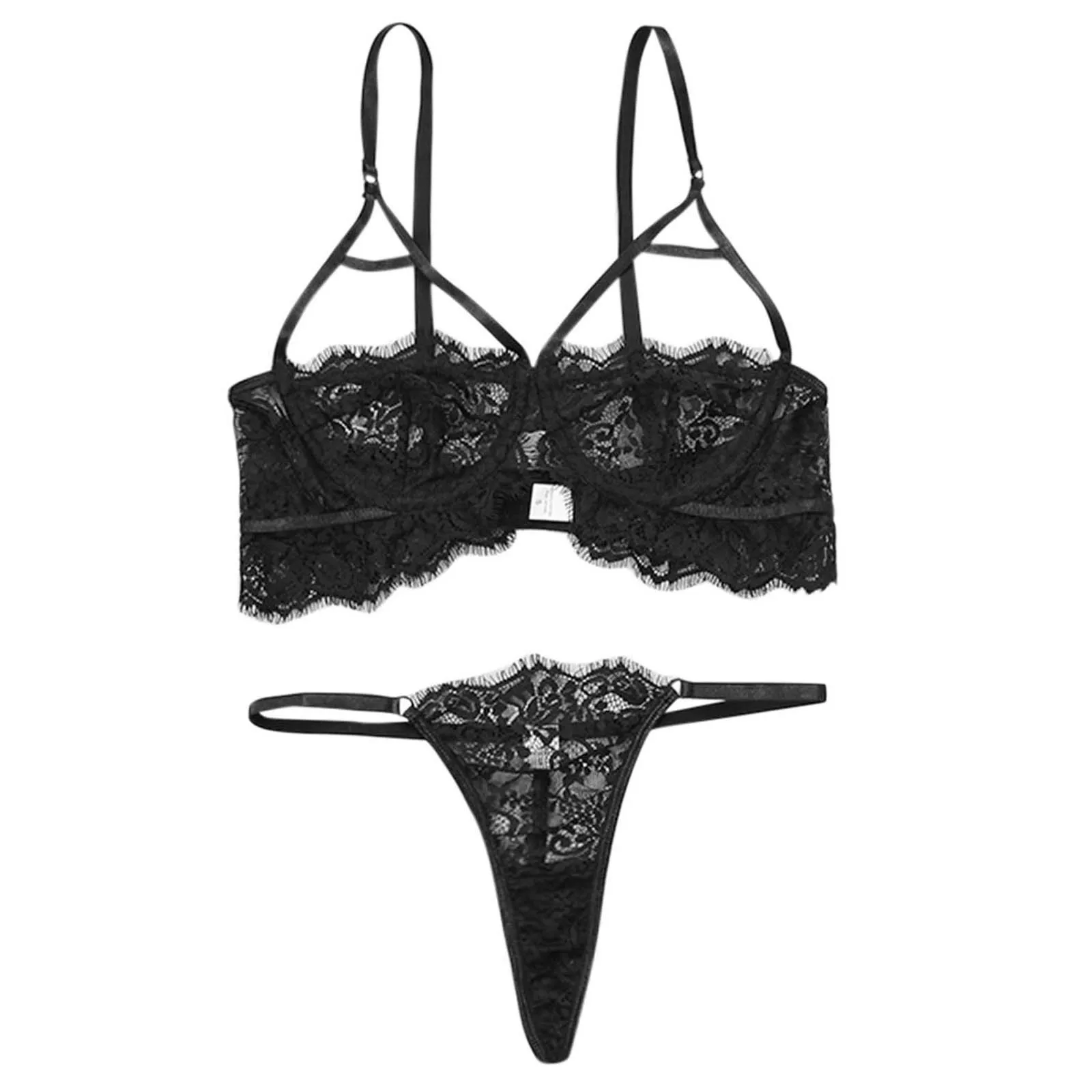 

New Fashion Black Bra Set Push Up Brassiere Lace G-string Gather Bras Women Lingerie Sets Embroidery Lace Underwear Set Sexy
