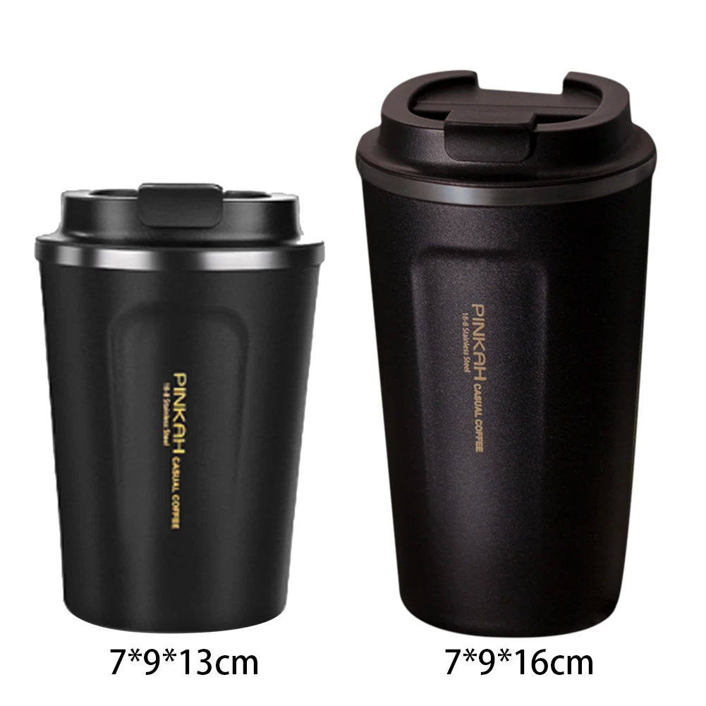 

380/500ml Coffee Mug 304 Stainless Steel Thermo Cup Thickened Water Bottle Vacuum Flasks Thermocup with Lid for Birthday Gift
