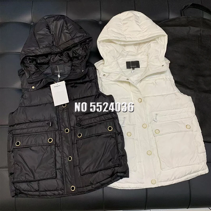 

2021 Autumn Winter Women Solid Loose Vest Drawstring Hoodie Vest Warm Long Single Breasted Vest Jacket Women Casual Waistcoat